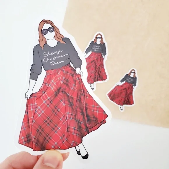 LB055 STICKERS Sleigh Christmas Queen Custom Poshmark Stickers Perosnalizable - Picture 5 of 7